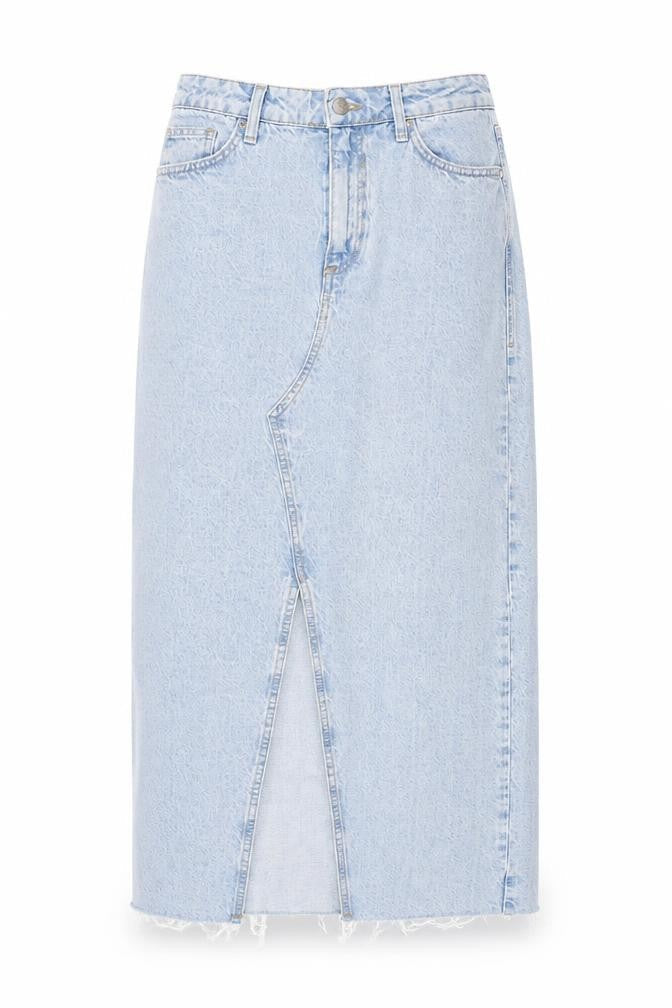 River Island Women’s Blue Denim Midi Pencil Skirt Size 8