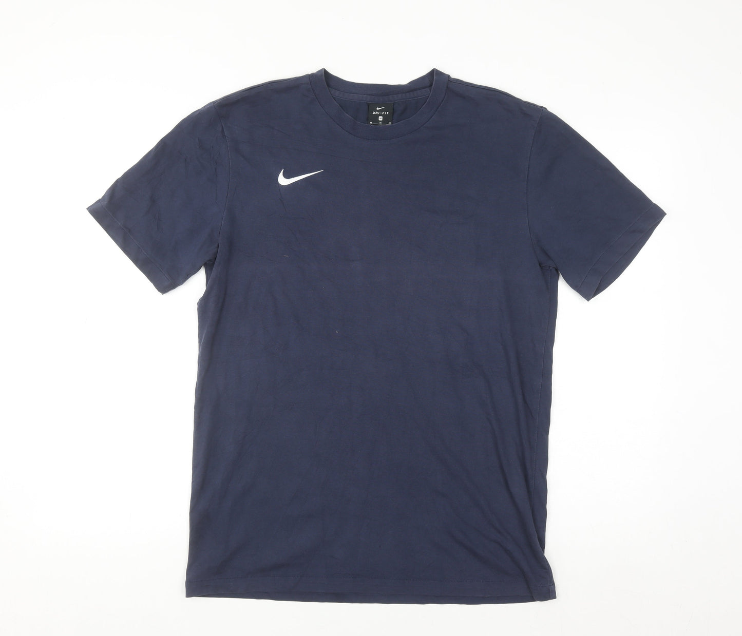 Nike Men's Navy Blue Dri-Fit Cotton Blend Short Sleeve T-Shirt M