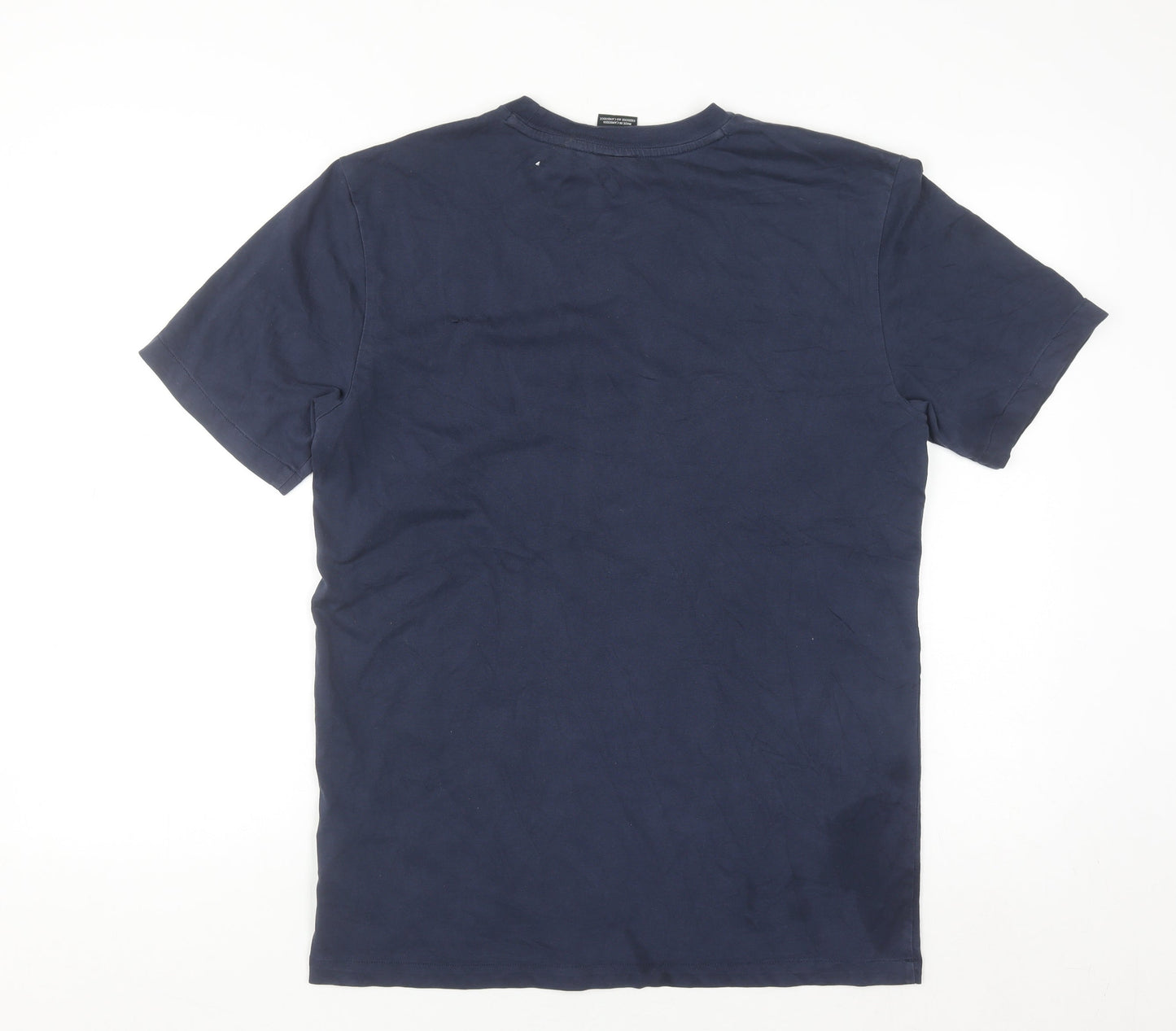 Nike Men's Navy Blue Dri-Fit Cotton Blend Short Sleeve T-Shirt M