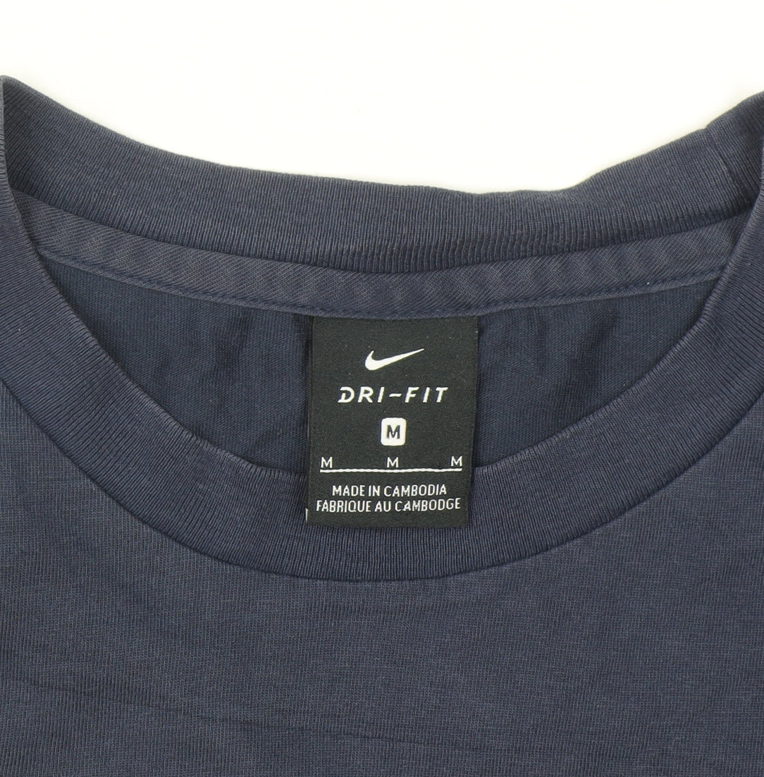 Nike Men's Navy Blue Dri-Fit Cotton Blend Short Sleeve T-Shirt M