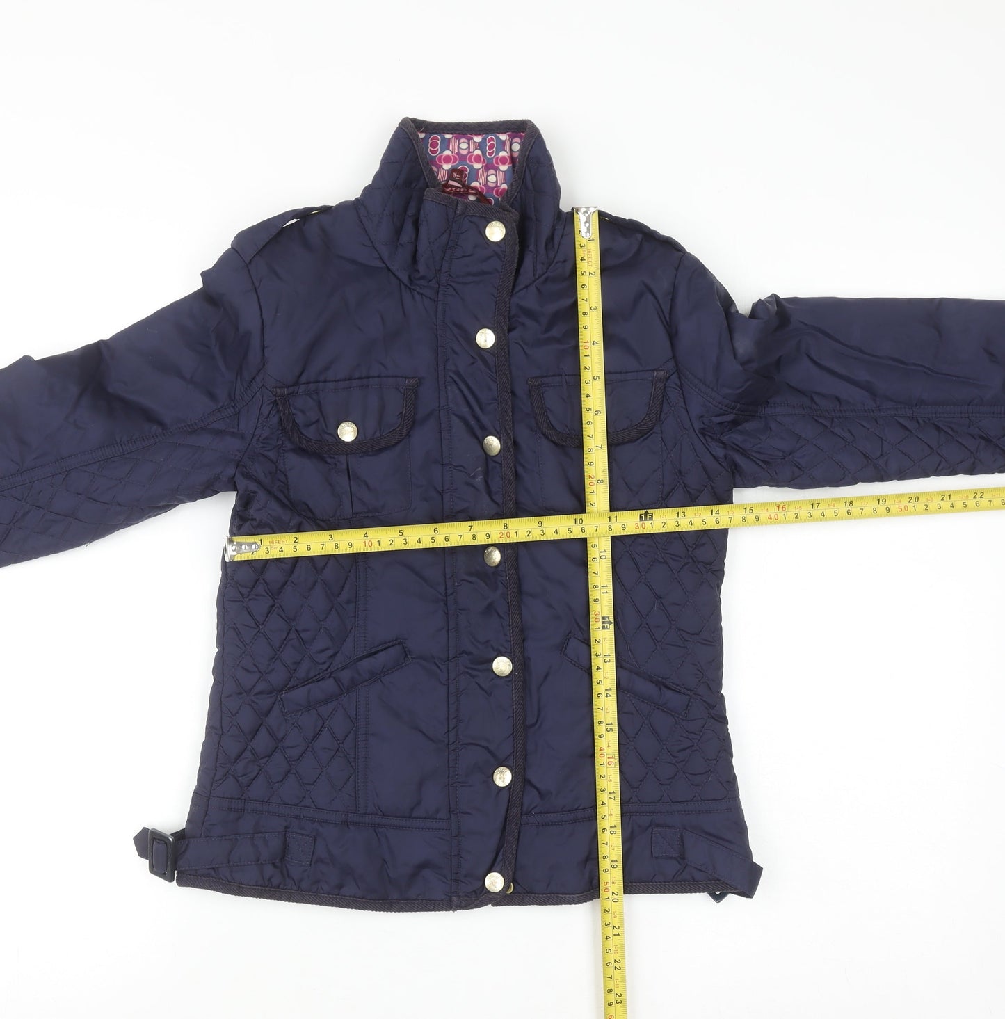 Baker by Ted Baker Girls Blue Quilted Jacket Age 11 Padded Mid-Length Coat