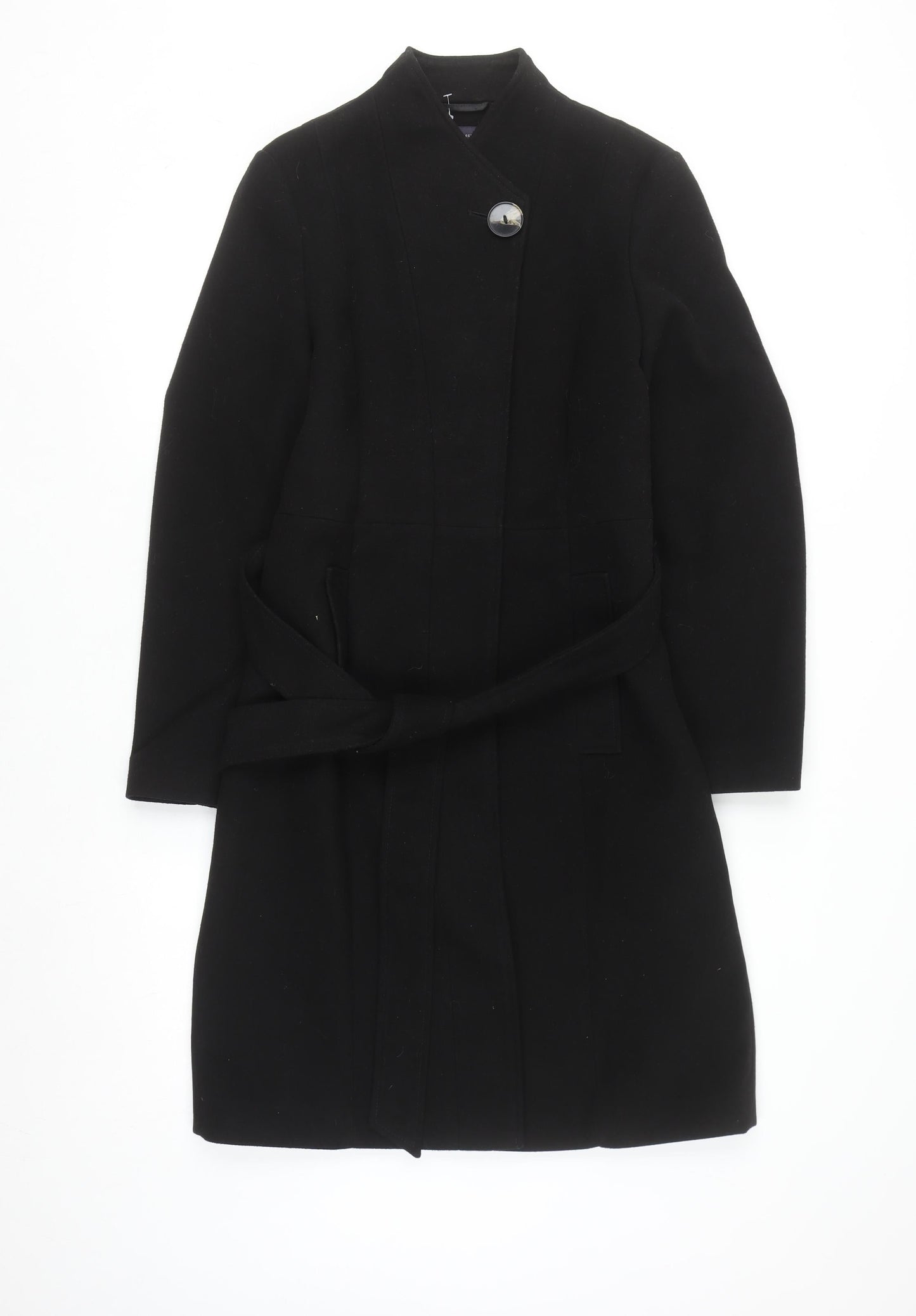 Marks and Spencer Women’s Black Long Belted Overcoat Size 12