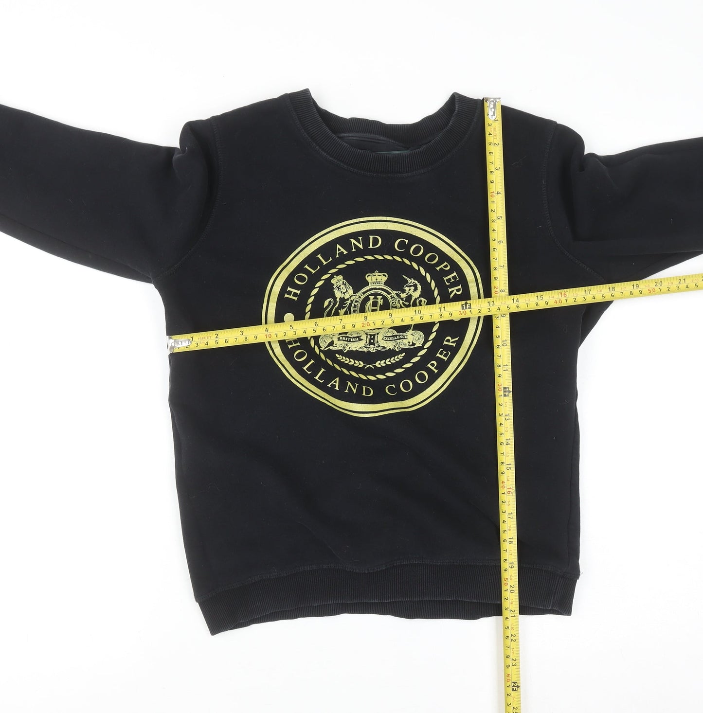 Holland Cooper Men's Black Logo Sweatshirt M Pullover Crew Neck
