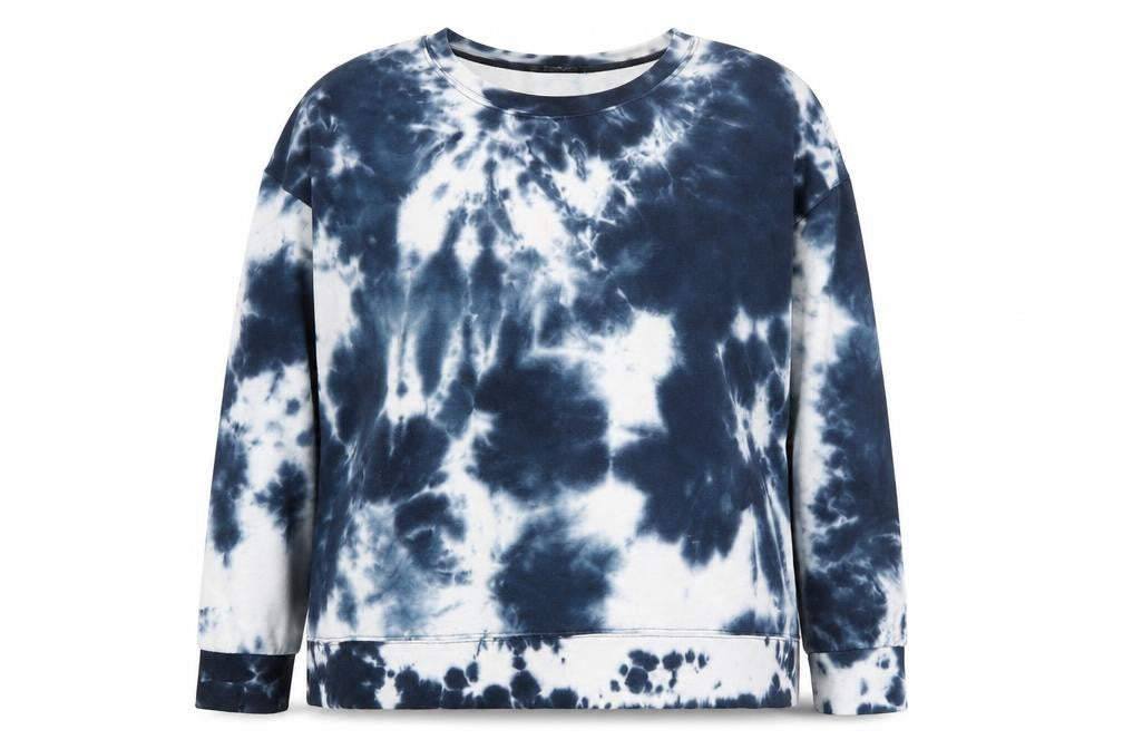 Dunnes Women Blue Tie Dye Pullover Sweatshirt XL Cotton Blend