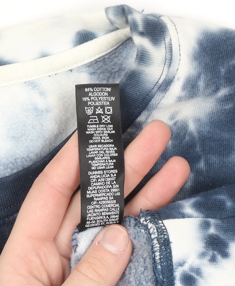 Dunnes Women Blue Tie Dye Pullover Sweatshirt XL Cotton Blend