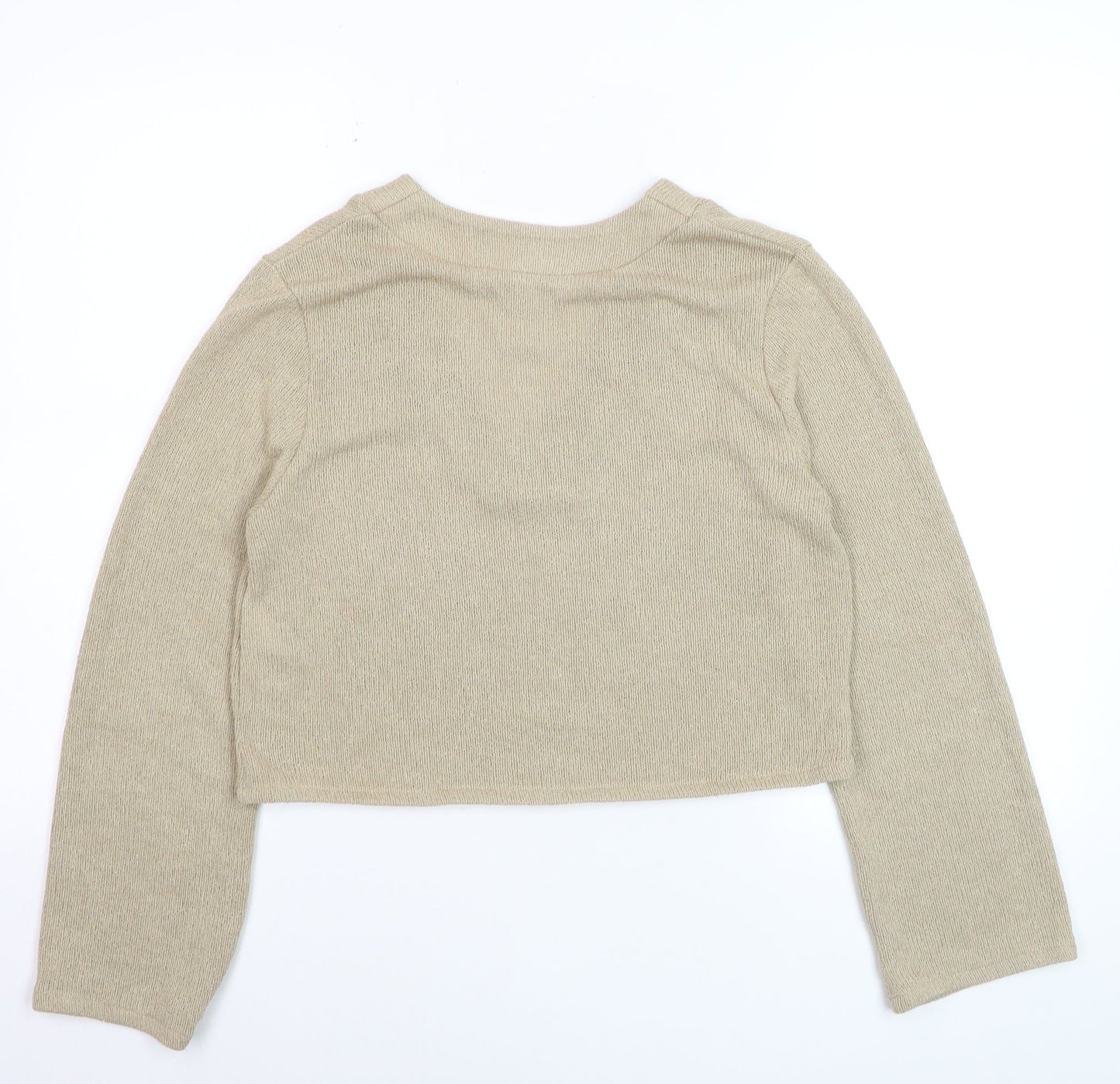 H&M Women’s Beige V-Neck Knit Pullover Jumper XS