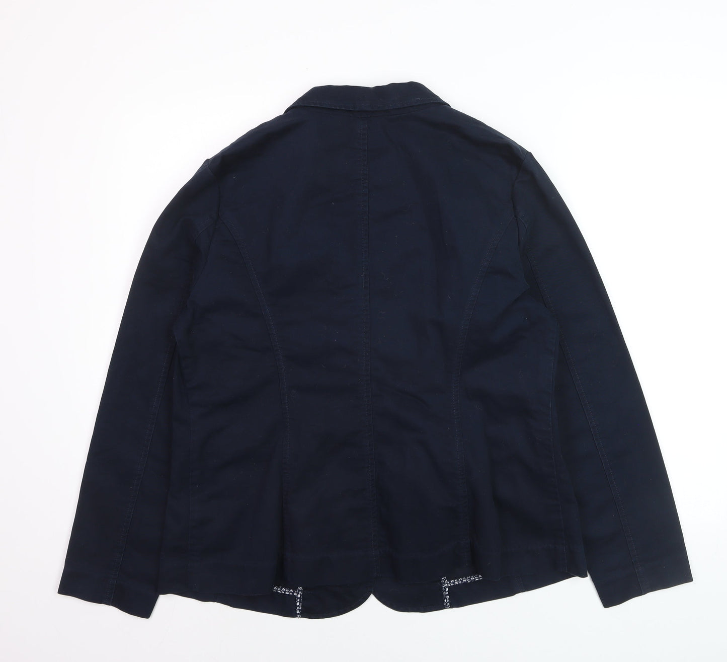 Maine New England Women's Navy Blue Cotton Blazer Size 16 Classic Style