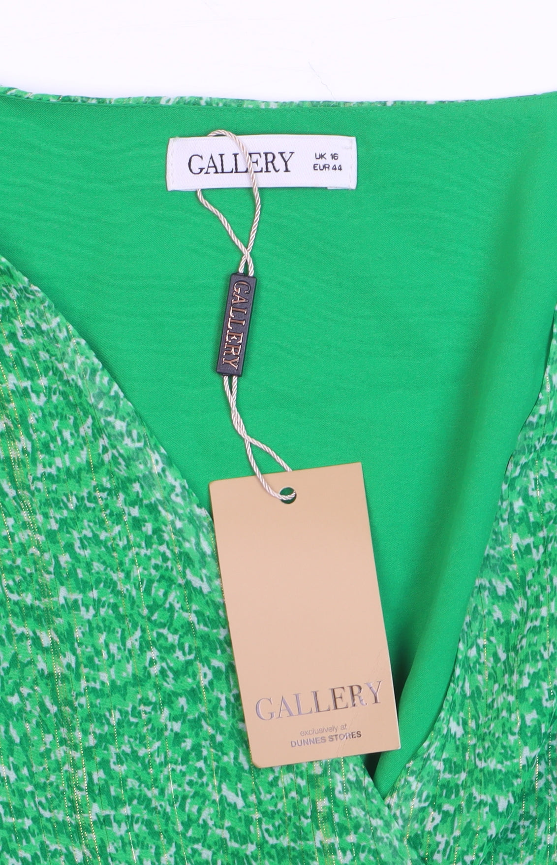 Gallery Women's Green Wrap Blouse Size 16 Long Sleeve V-Neck