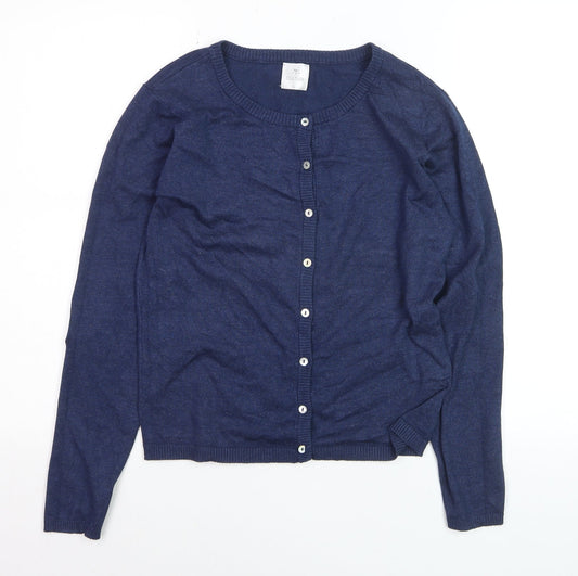 Culture Women's Blue Knit Button-Up Cardigan L Long Sleeve