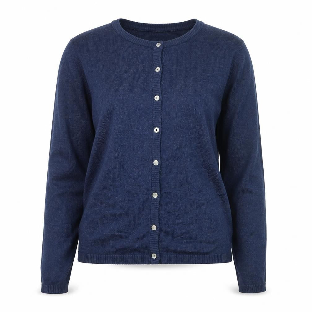 Culture Women's Blue Knit Button-Up Cardigan L Long Sleeve