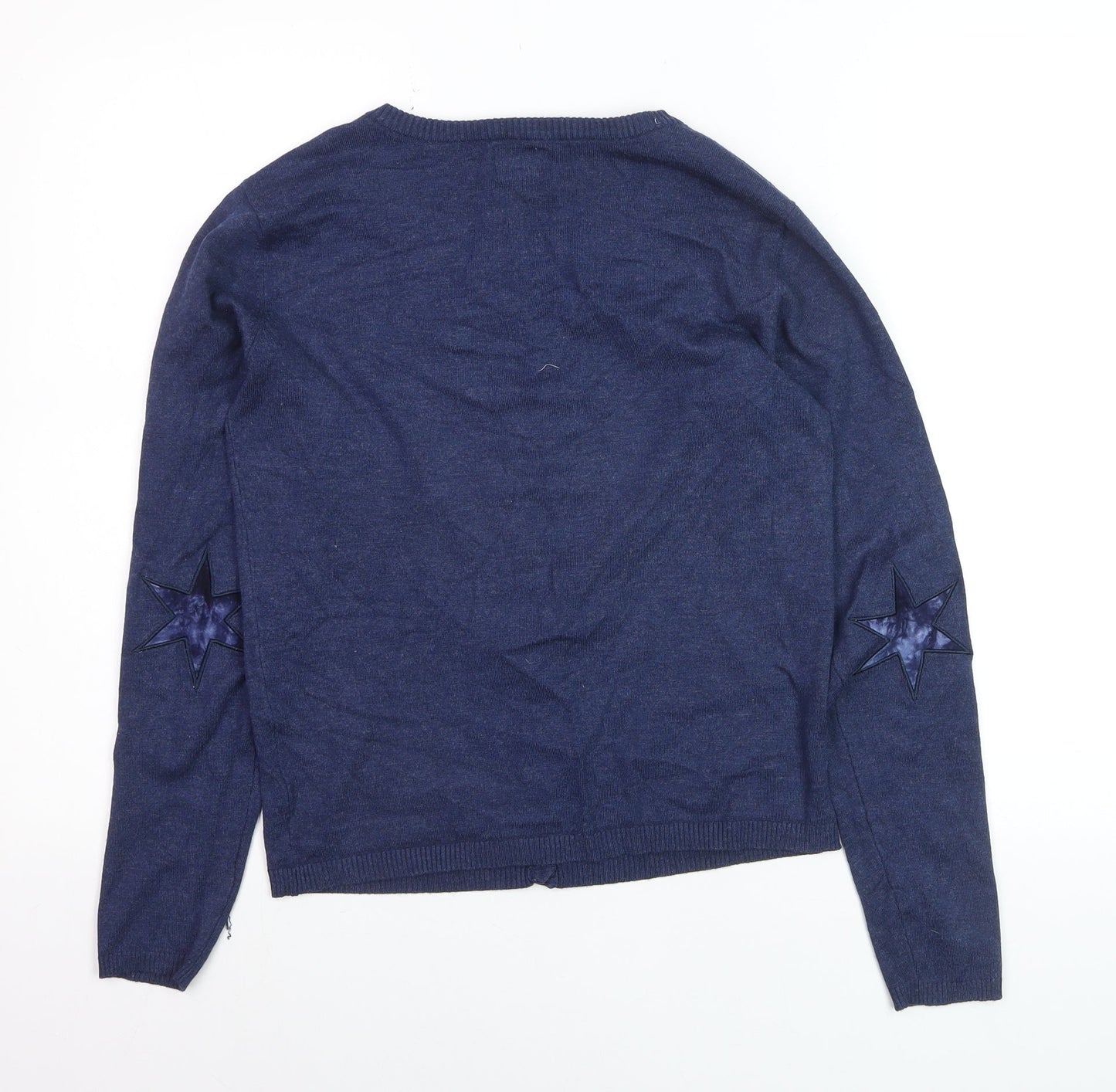 Culture Women's Blue Knit Button-Up Cardigan L Long Sleeve