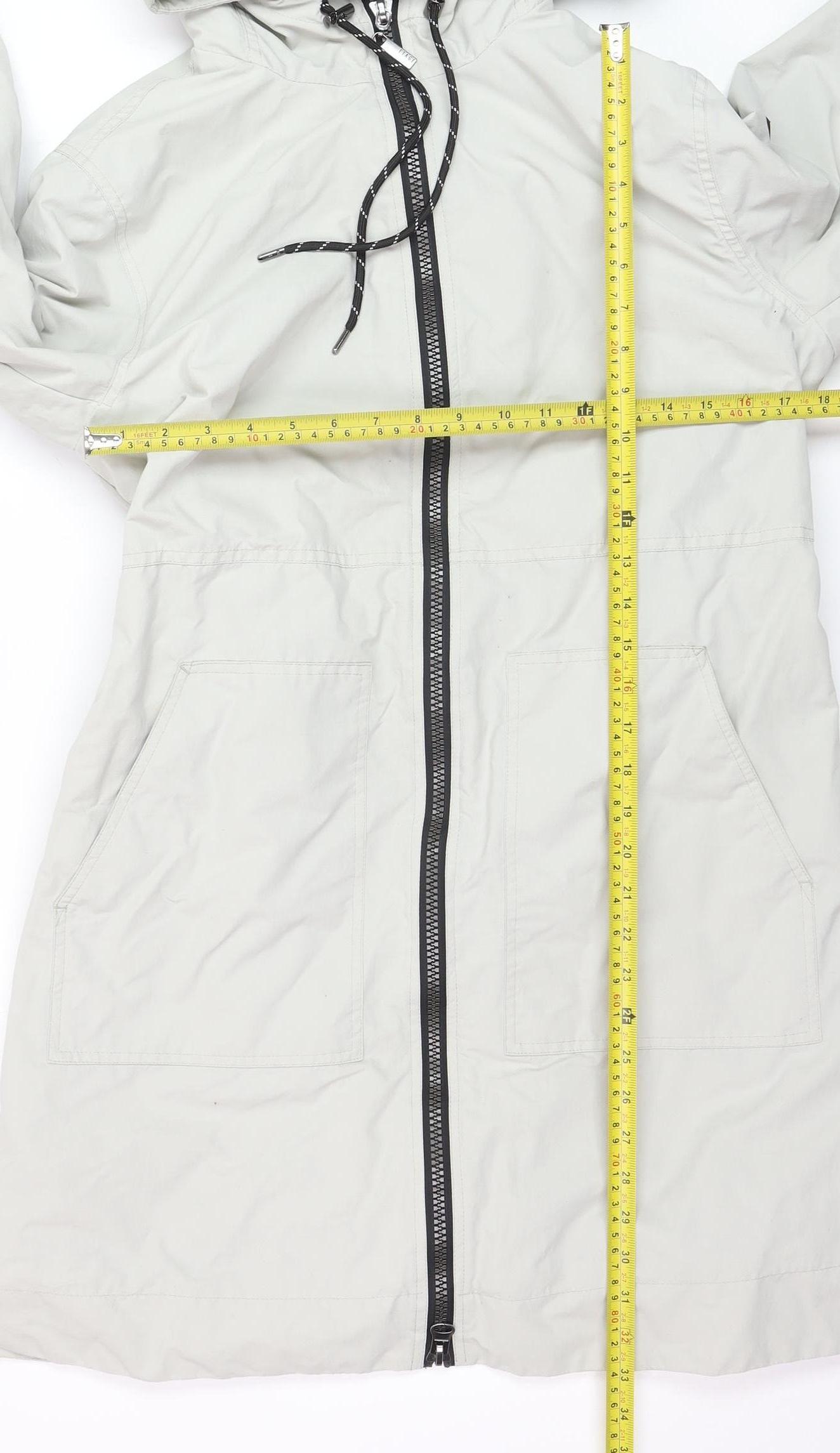 Etage Women's Beige Hooded Mid-Length Parka Coat Size 12