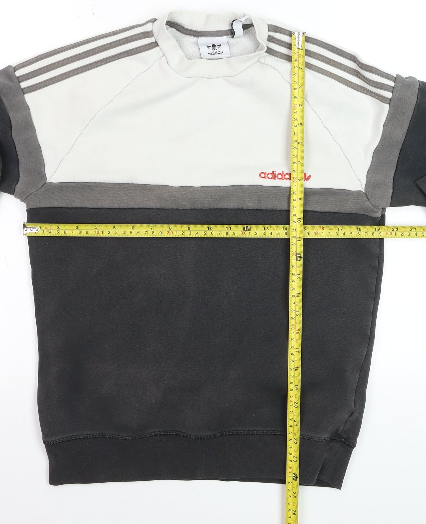 Adidas Mens Grey Crew Neck Pullover Jumper Size S Sports Fleece