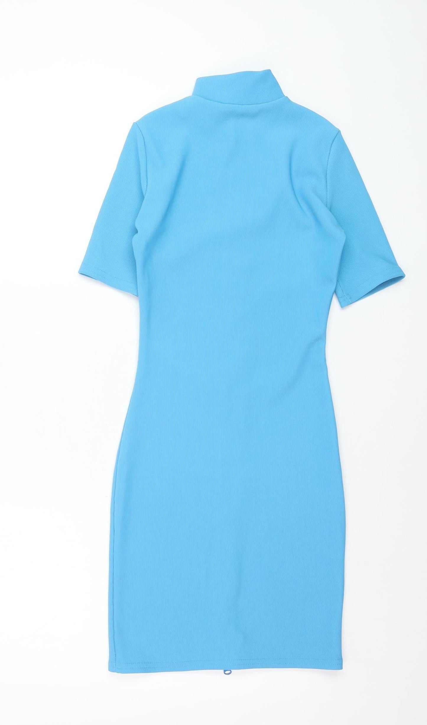 PrettyLittleThing Girls Blue XS Bodycon Zip Dress
