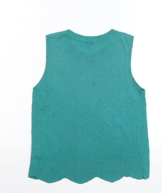 Jigsaw Women's Green Knit Sleeveless Tank Top Size S