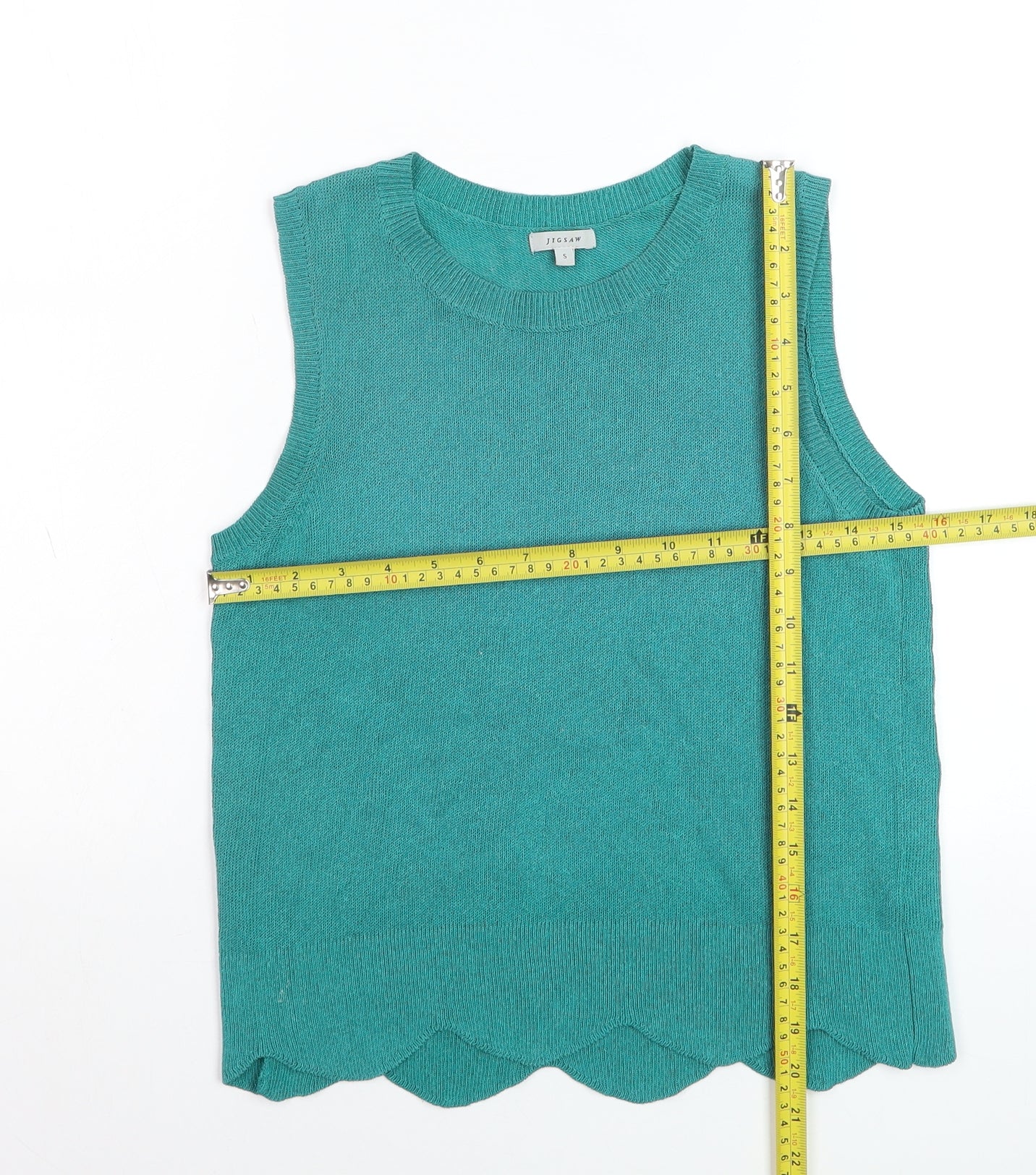 Jigsaw Women's Green Knit Sleeveless Tank Top Size S