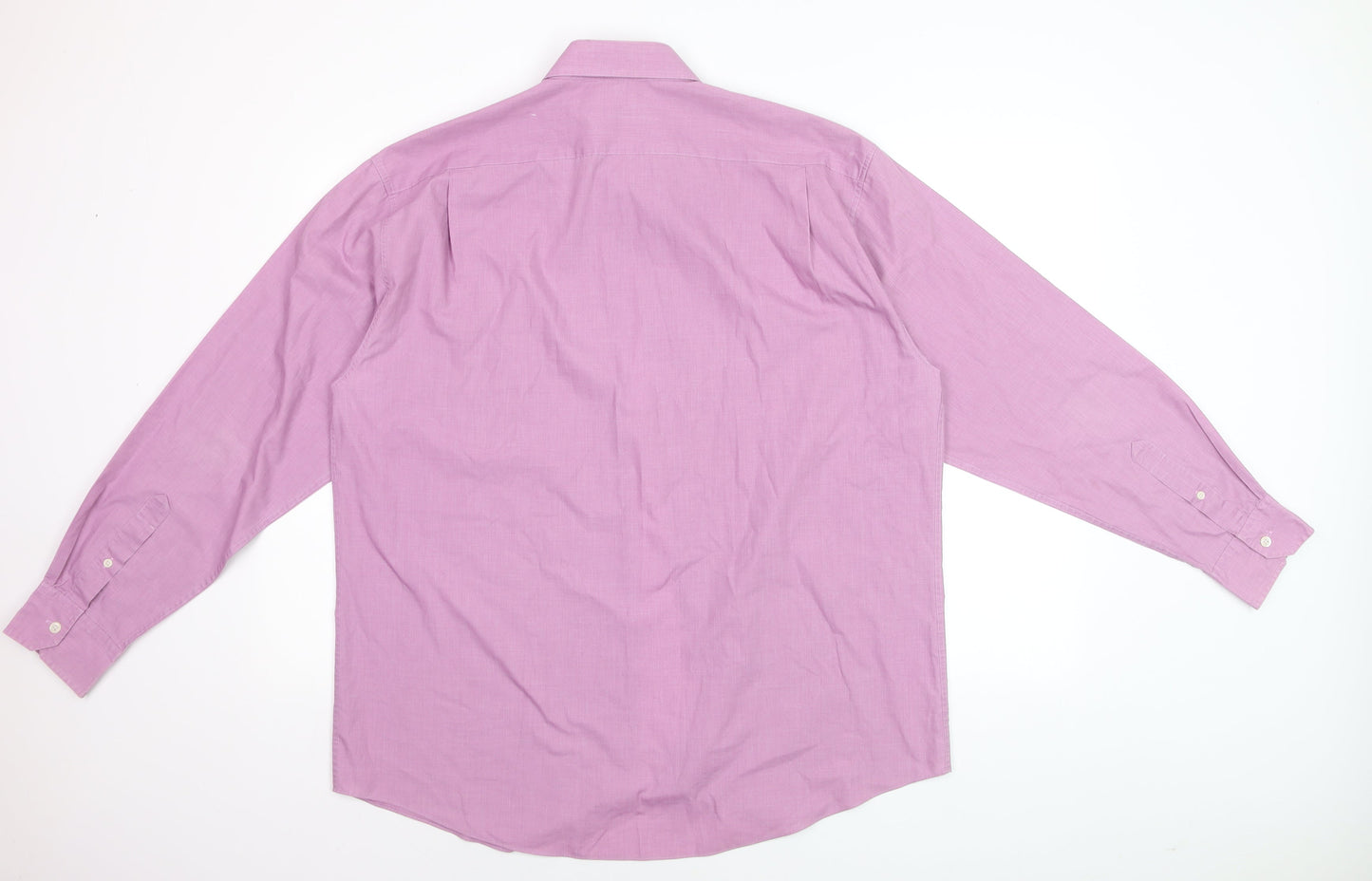 Ben Sherman Men Pink Cotton Long Sleeve Classic Fit Dress Shirt Size 16