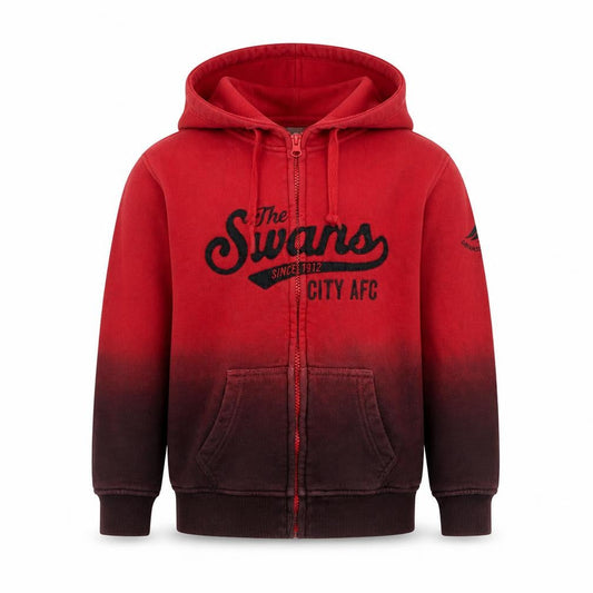 Swansea City AFC Boys Red Full Zip Hoodie 11-12 Years Gradient Football Fanwear