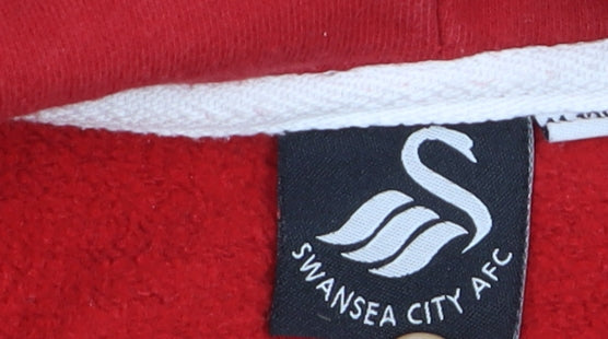 Swansea City AFC Boys Red Full Zip Hoodie 11-12 Years Gradient Football Fanwear