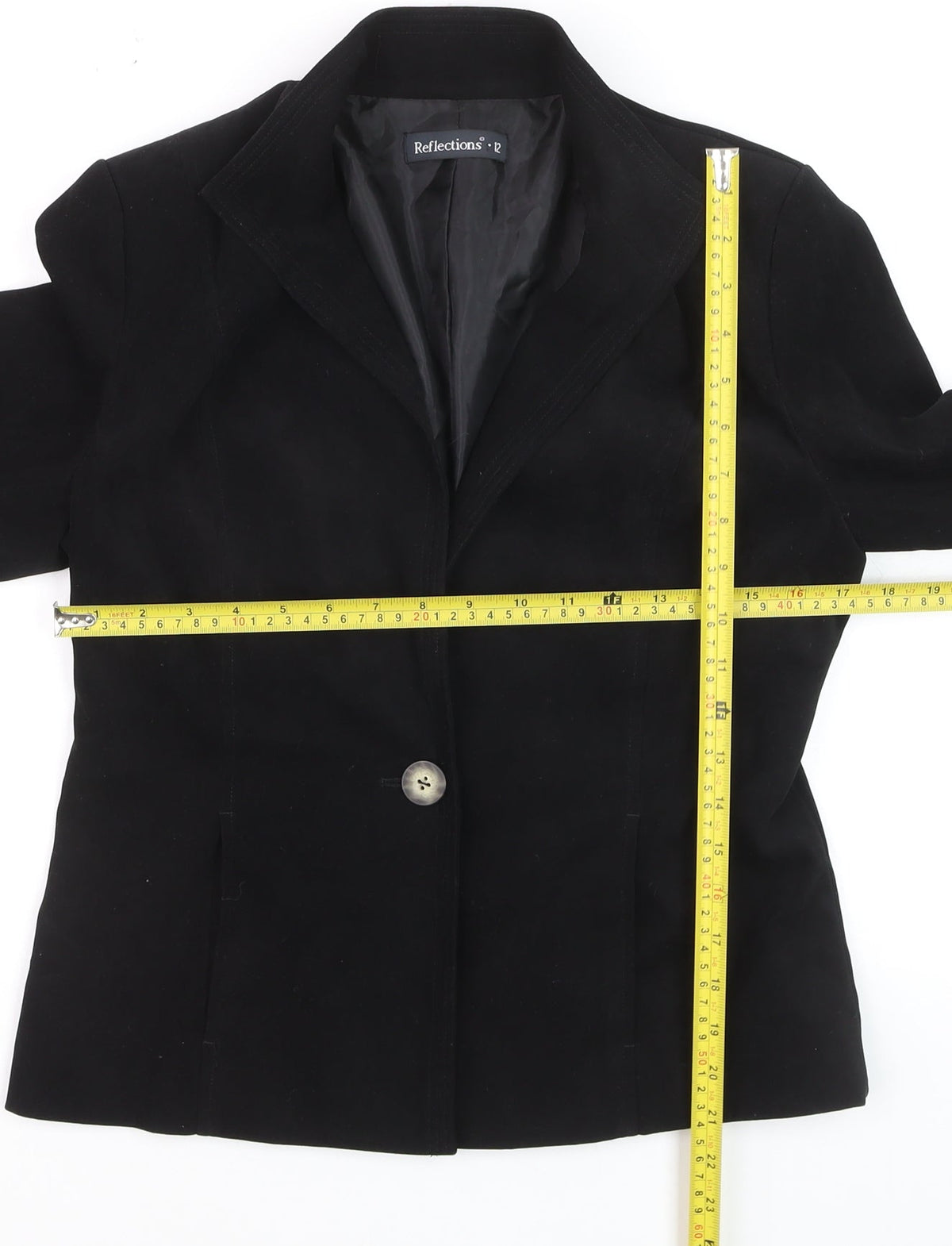 Reflections Women's Black Size 12 Classic Single-Breasted Blazer