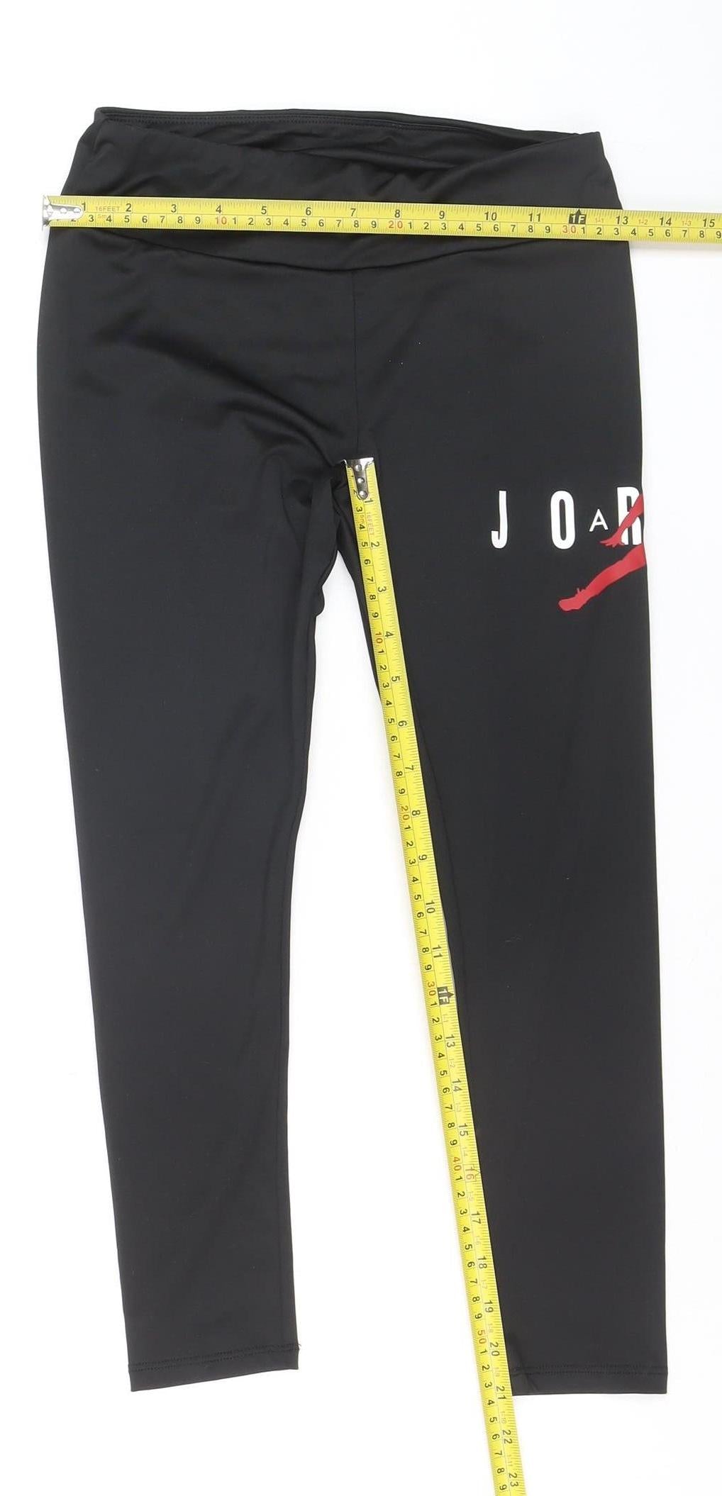 Jordan Girls Black Leggings M 10-12 Years Stretch Polyester Activewear