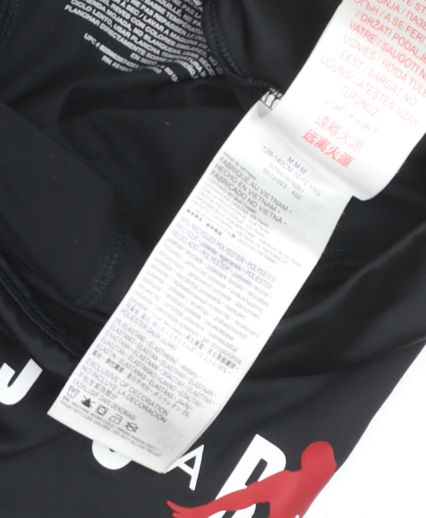 Jordan Girls Black Leggings M 10-12 Years Stretch Polyester Activewear