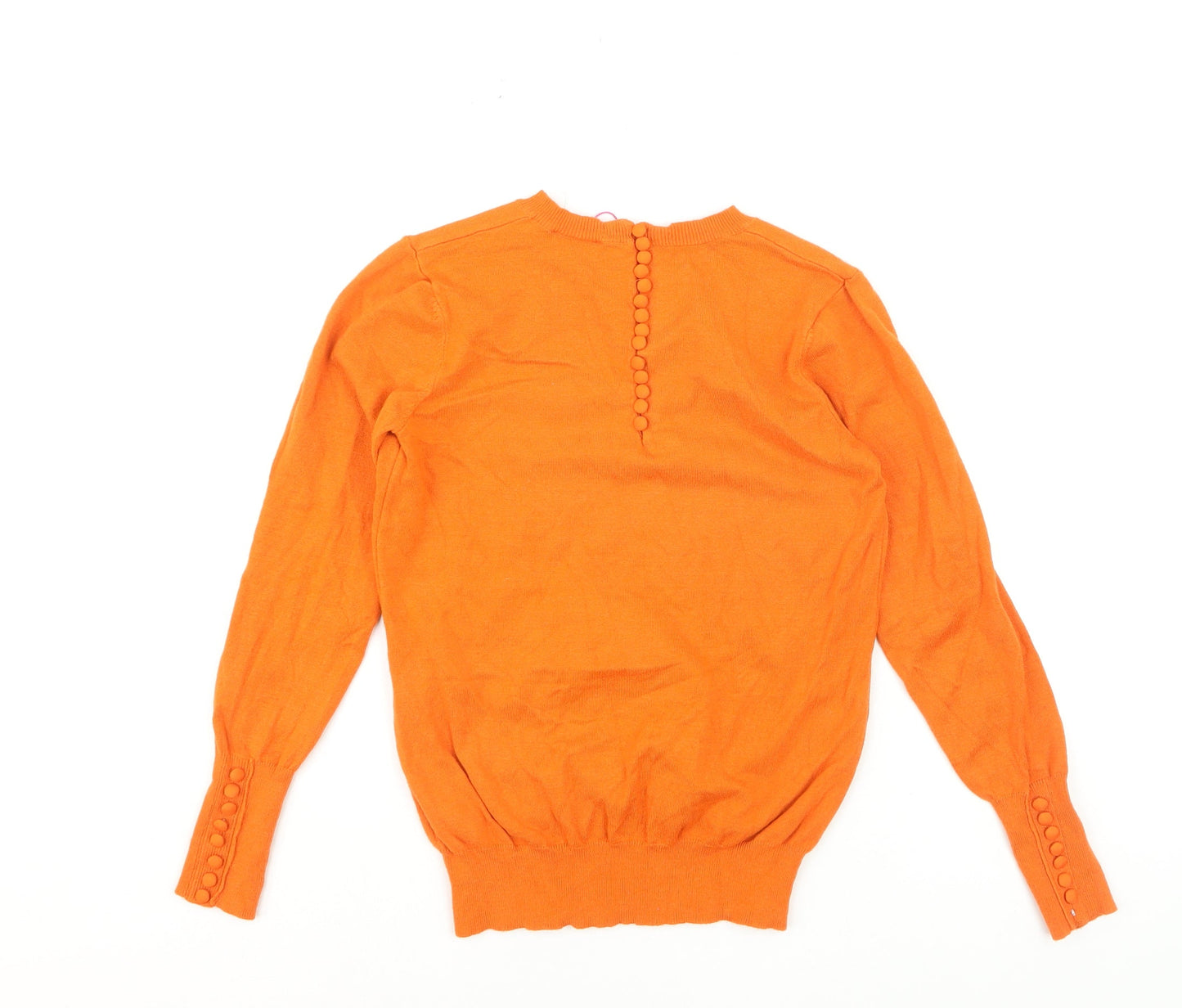 Savida Women Orange Size 10 Crew Neck Long Sleeve Jumper