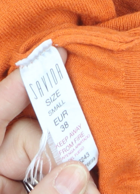 Savida Women Orange Size 10 Crew Neck Long Sleeve Jumper