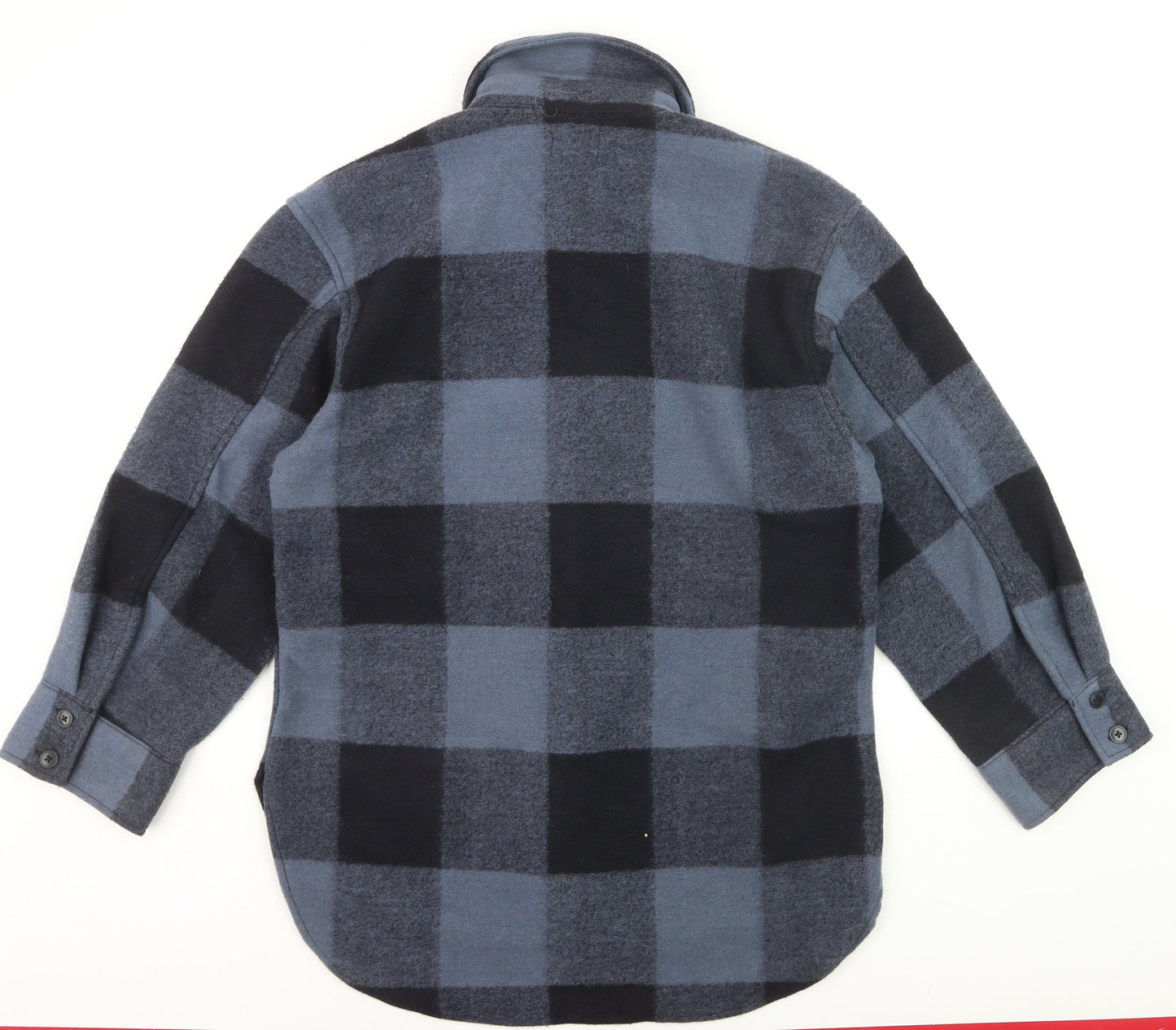 H&M Men's Blue Check Flannel Button-Up Shirt XS Casual Long Sleeve