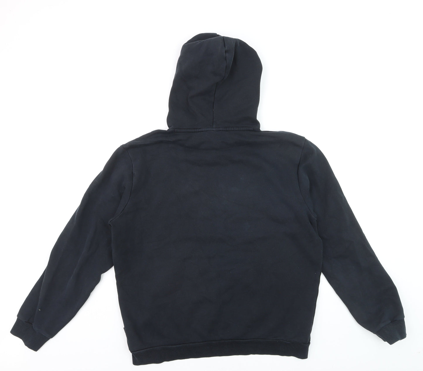 Puma Men's Black Pullover Hoodie M Logo Sports Fleece Sweatshirt
