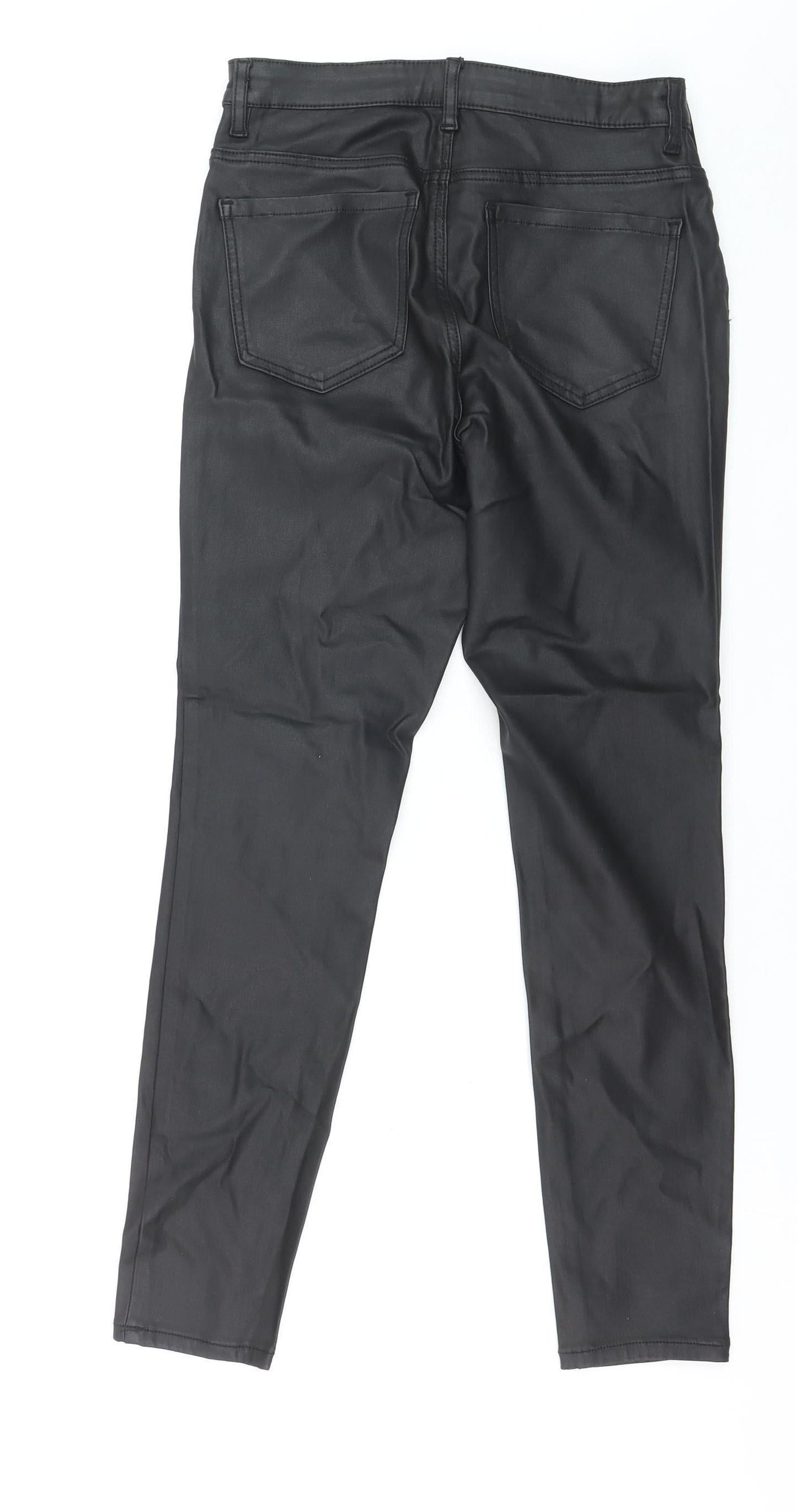 Lipsy London Women's Black Coated Jegging Style Leggings Size 10R