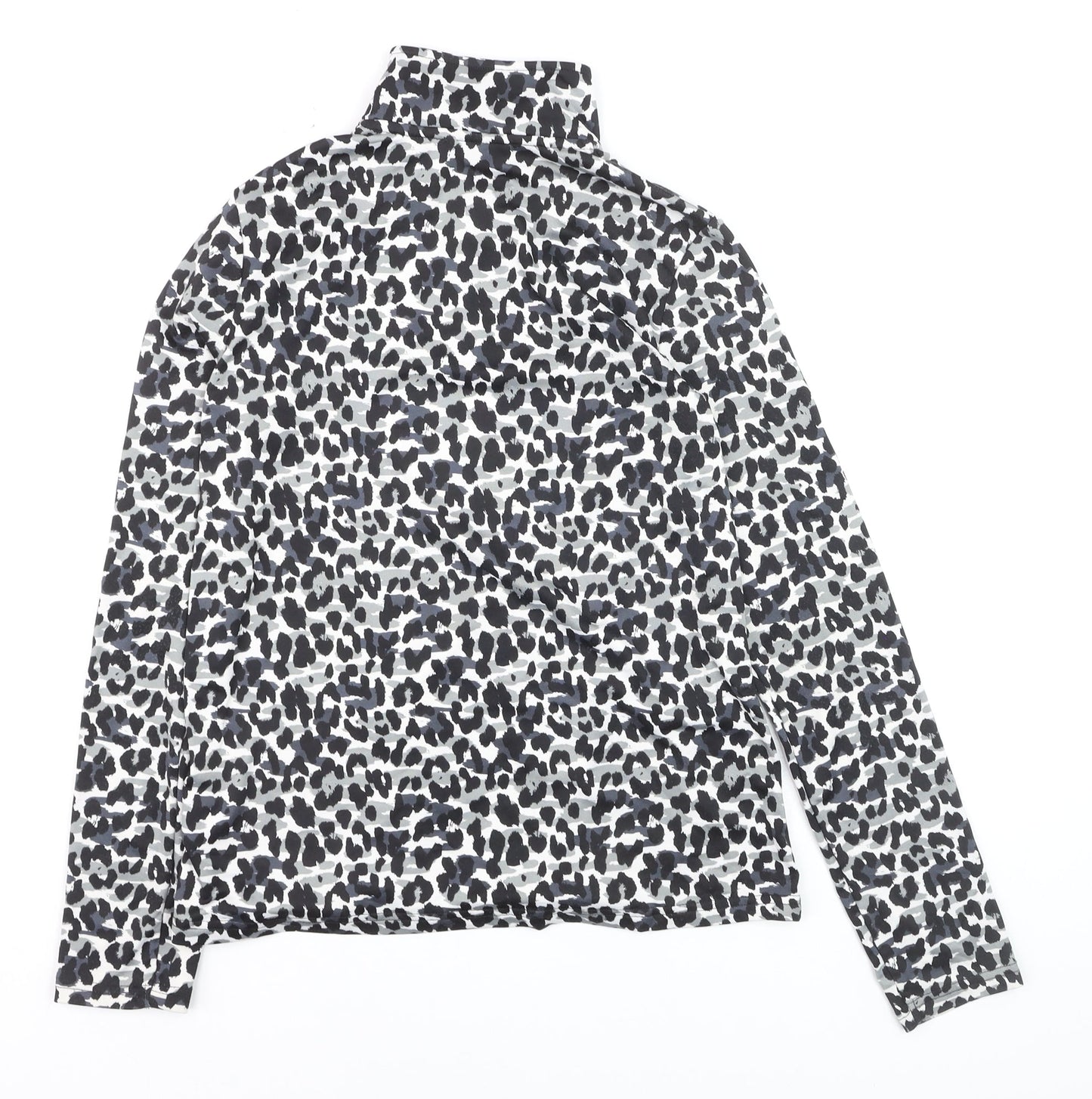 Crivit Women’s Grey Animal Print 1/4 Zip Pullover Sweatshirt Size 12