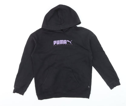 Additional front view of Puma boys’ black hoodie 15-16 years pullover hooded sweatshirt