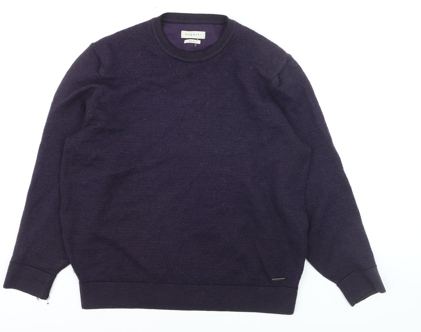 Bugatti Men’s Purple Wool Mix Crew Neck Jumper Size 2XL