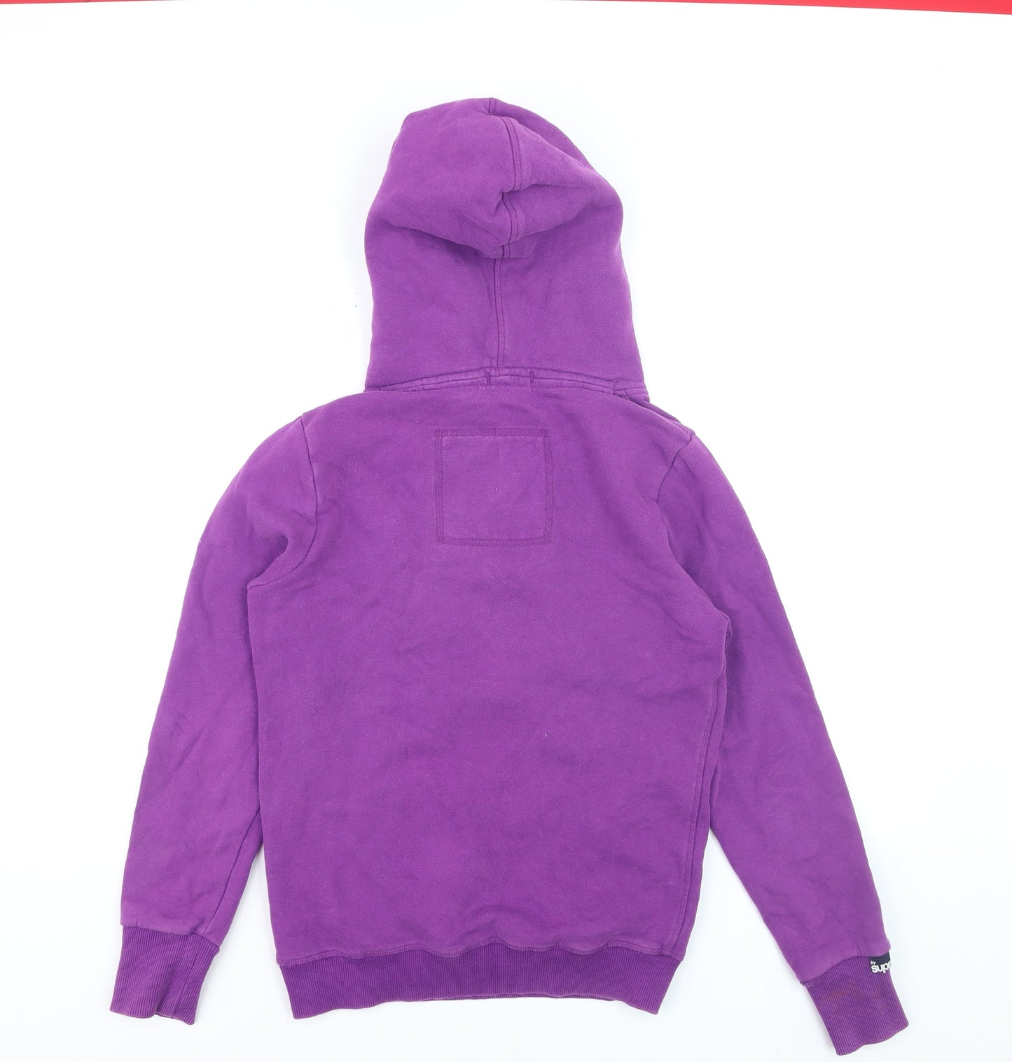 Superdry Men's Purple Pullover Hoodie Medium Graphic Logo Fleece