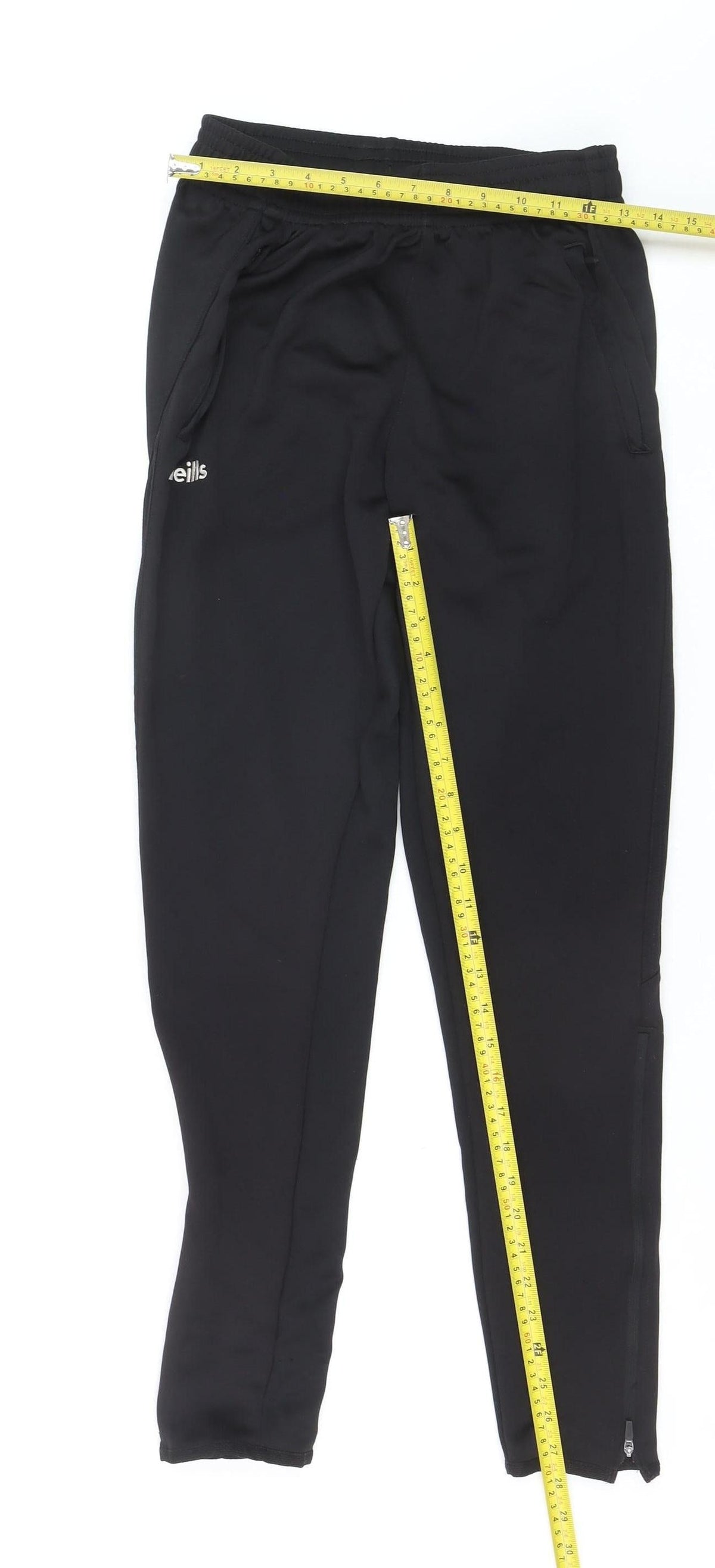 O'Neills Womens Black Medium Track Pants Elastic Waist Zip Hem