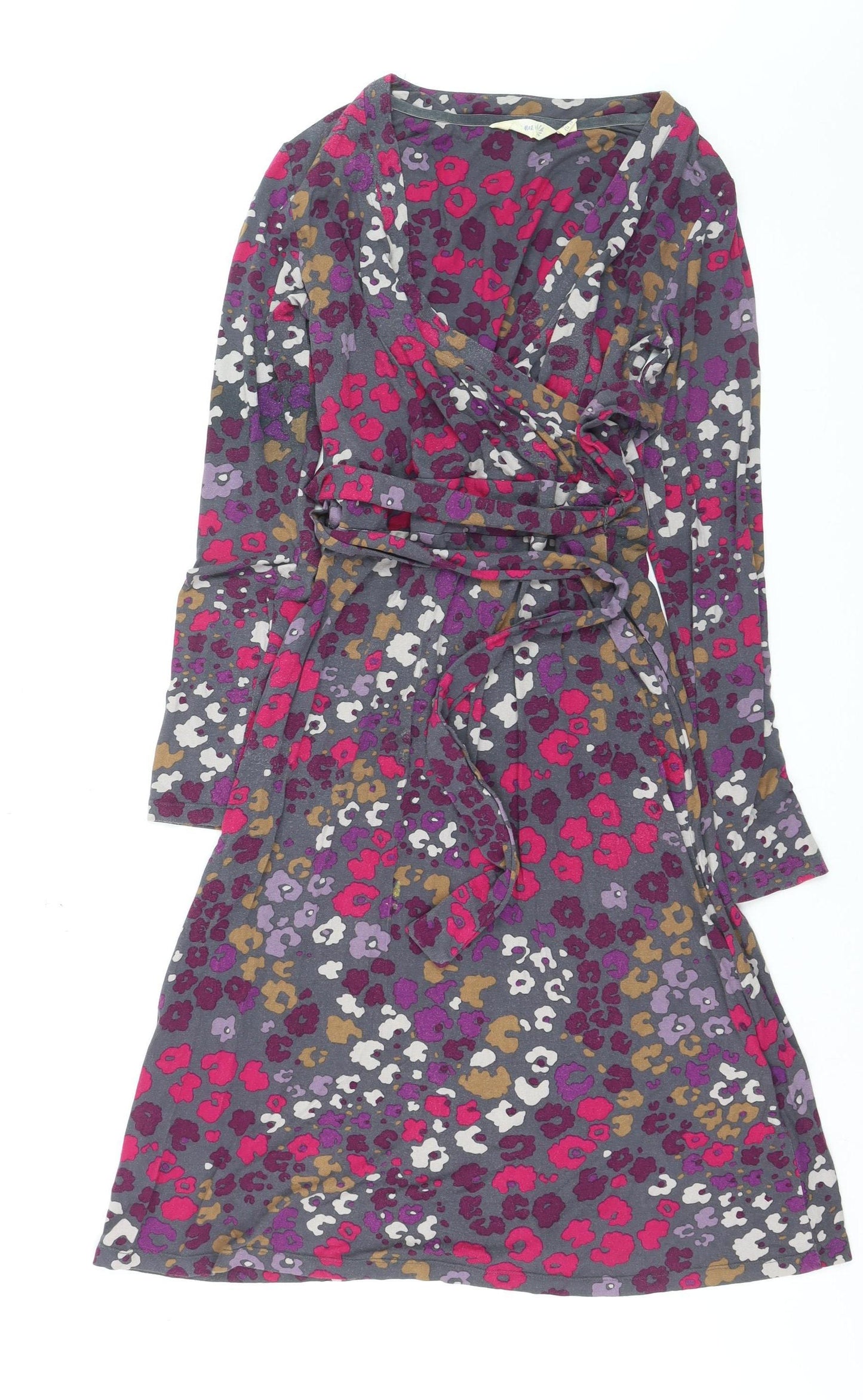 Lily & Me Womens Multicoloured Floral Wrap Dress UK 10 Long Sleeve