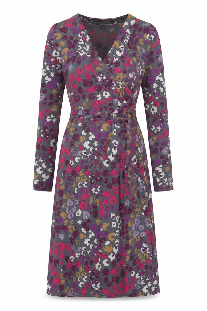 Lily & Me Womens Multicoloured Floral Wrap Dress UK 10 Long Sleeve