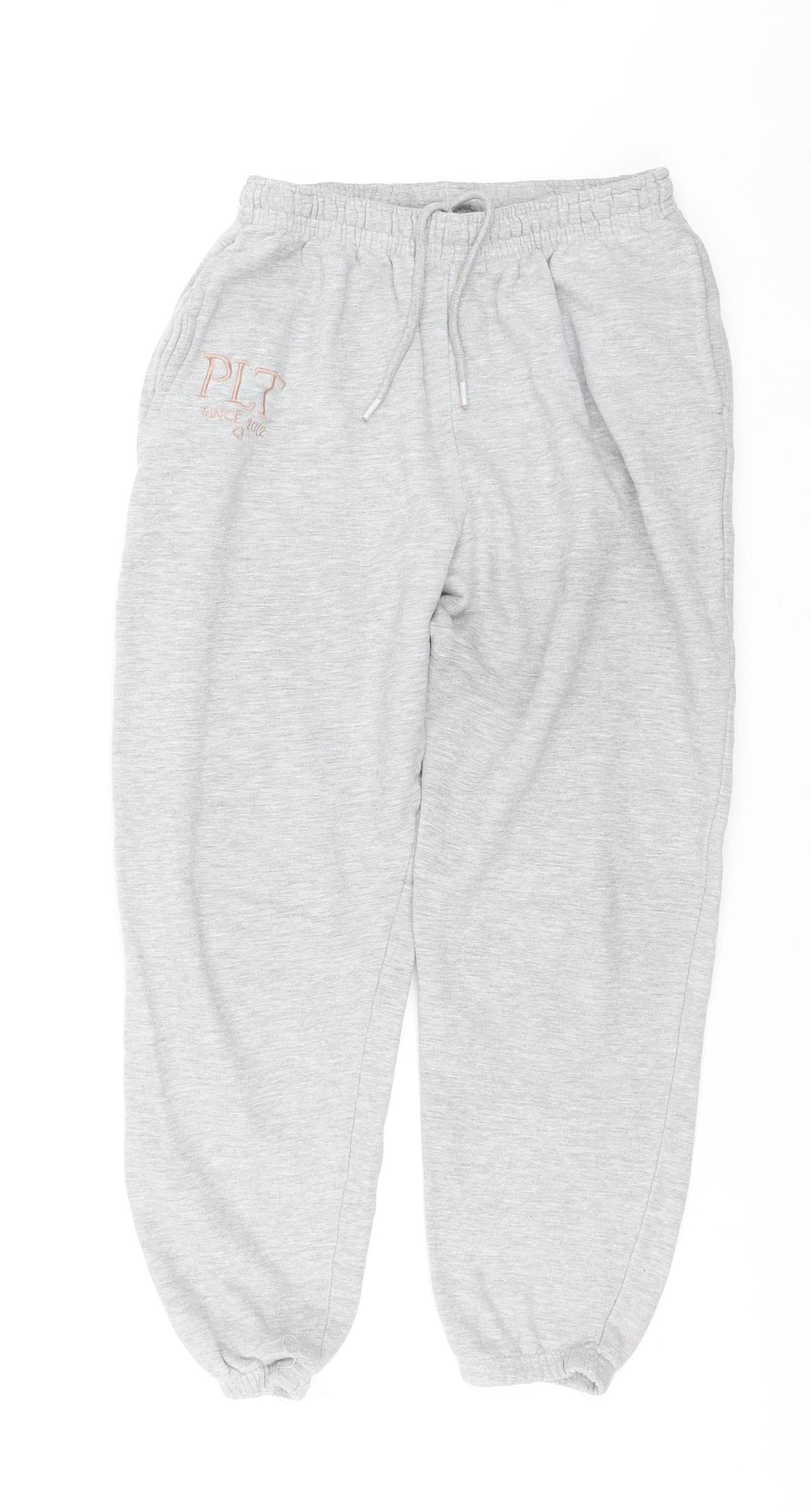 PrettyLittleThing Girls Grey Jogger Trousers S Elastic Waist Fleece