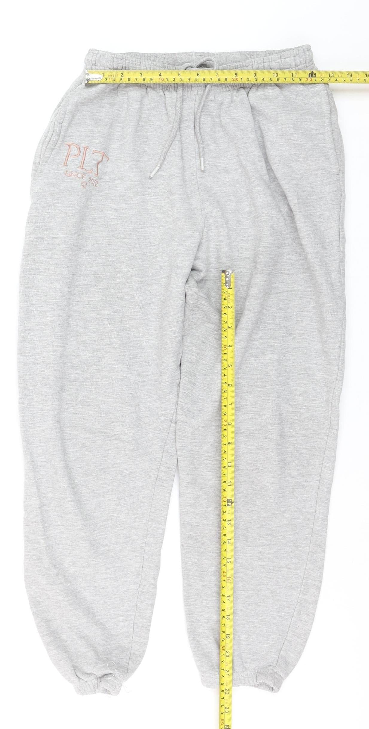 PrettyLittleThing Girls Grey Jogger Trousers S Elastic Waist Fleece