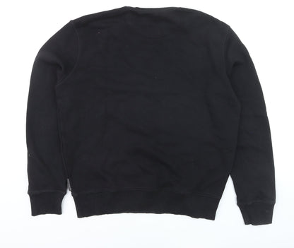 Close-up detail of French Connection Men’s Black Cotton jumper M