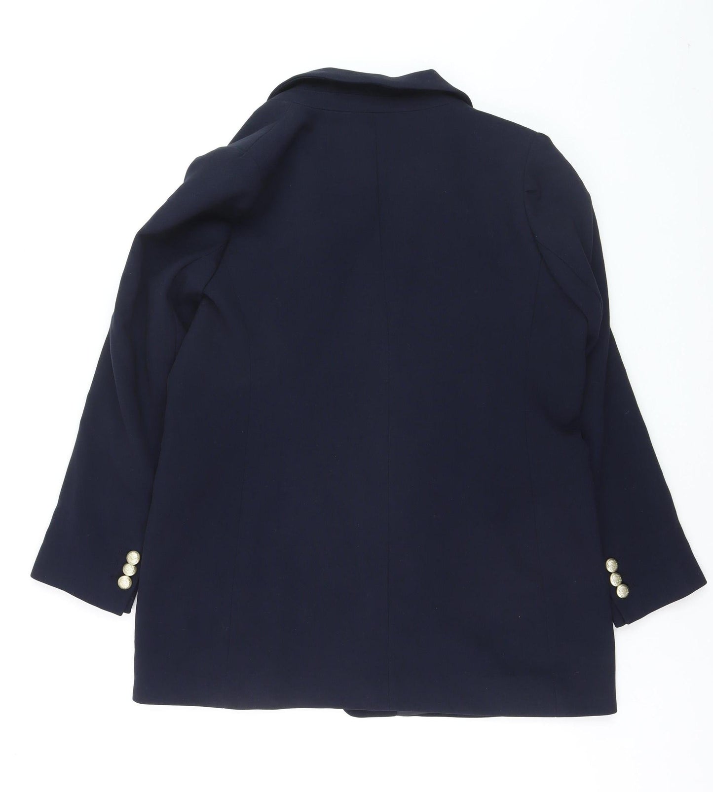 Gallery Women Blue Double-Breasted Blazer UK 16 Gold Buttons