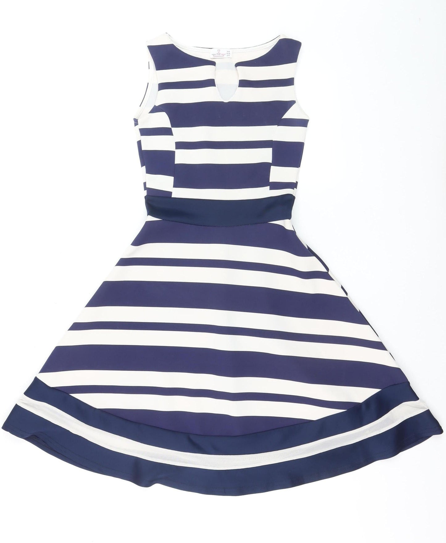 Want That Trend Women Blue Striped Fit & Flare Dress Size 8