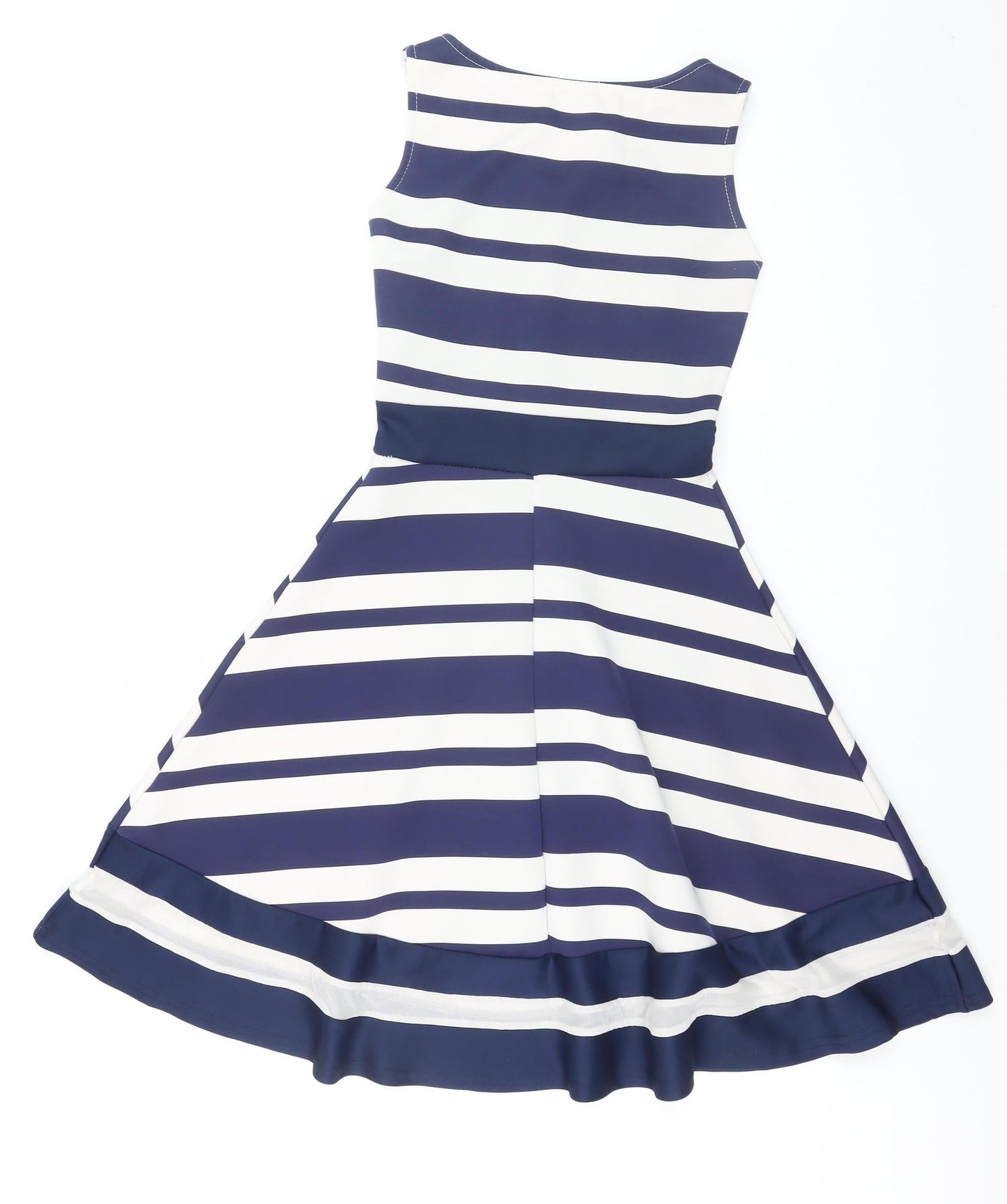 Want That Trend Women Blue Striped Fit & Flare Dress Size 8
