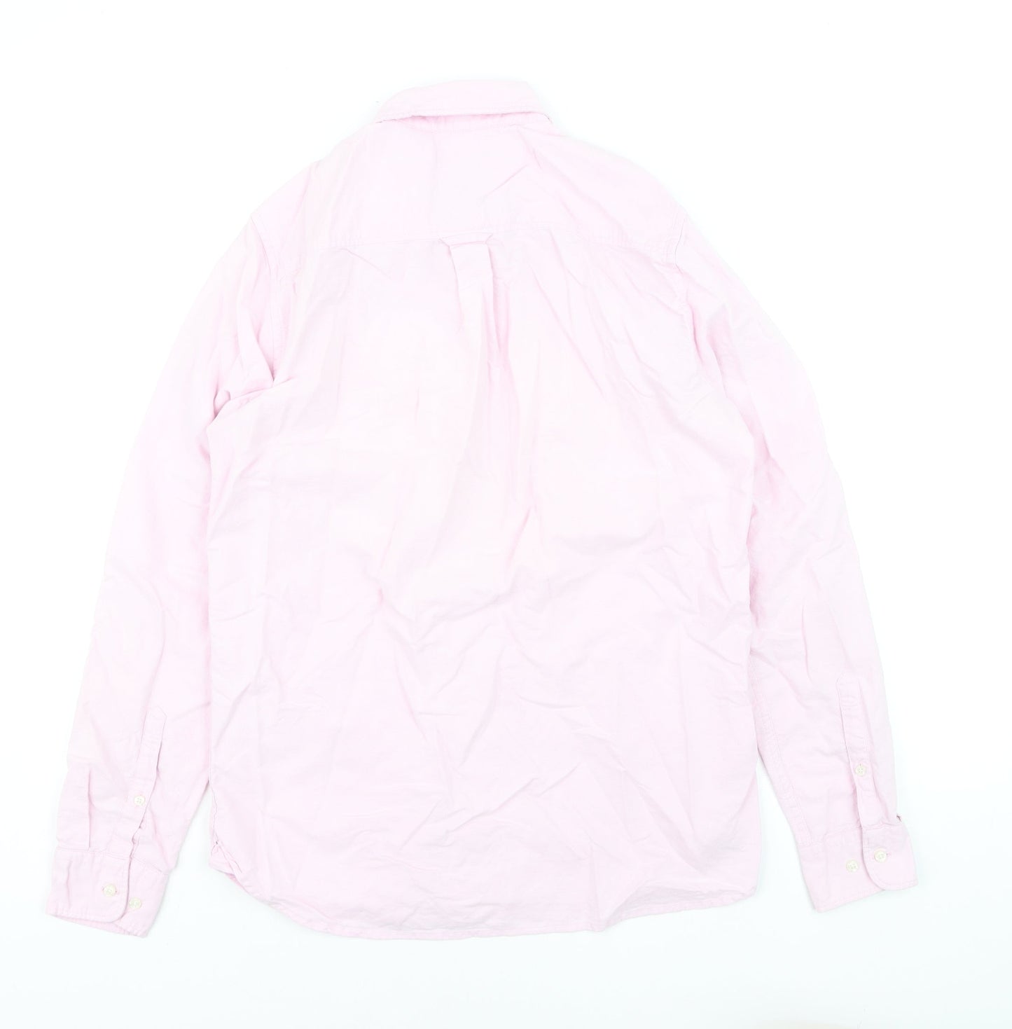 Superdry Men's Pink Cotton Button-Down Long Sleeve Dress Shirt Size S