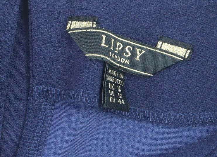 Lipsy Women’s Blue Sheath Knee Length Dress Size 16