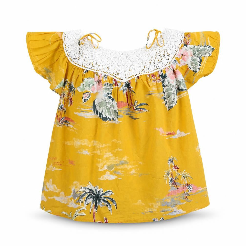 United Colors of Benetton Women’s Yellow Bohemian Cotton Blouse XS