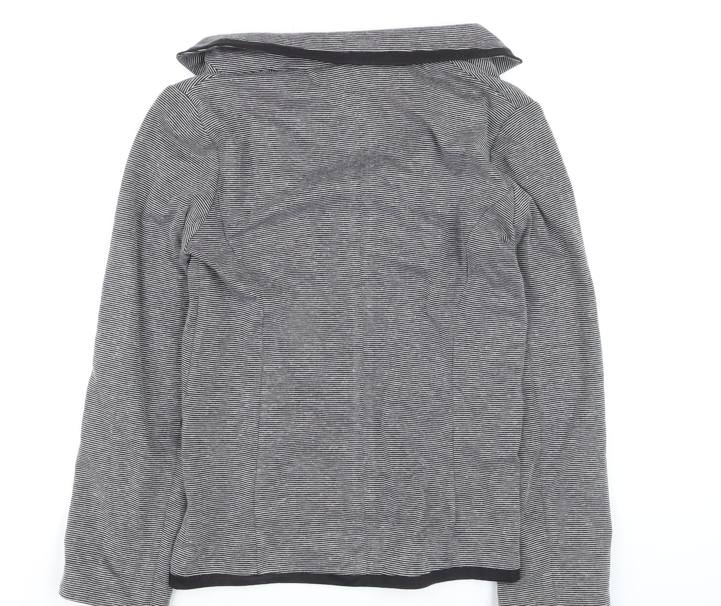Select Women Grey Striped Blazer UK 14 Long Sleeve Classic Style