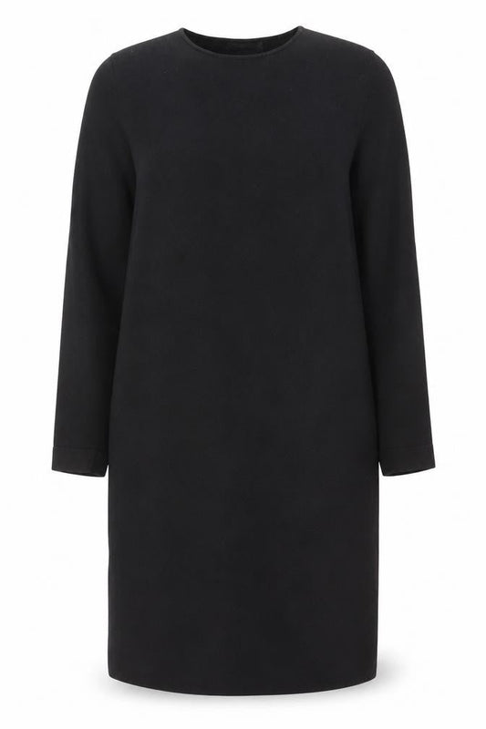 COS Women Black Wool Blend Shift Dress Size S Long Sleeve