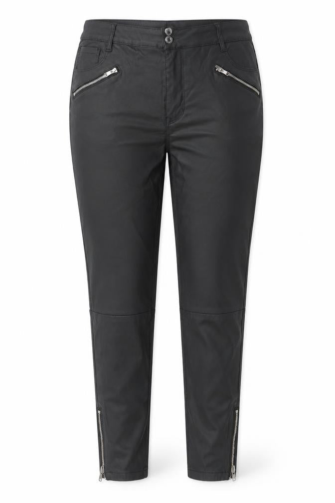 Next Women's Black High Rise Skinny Faux Leather Trousers Size 18 Short